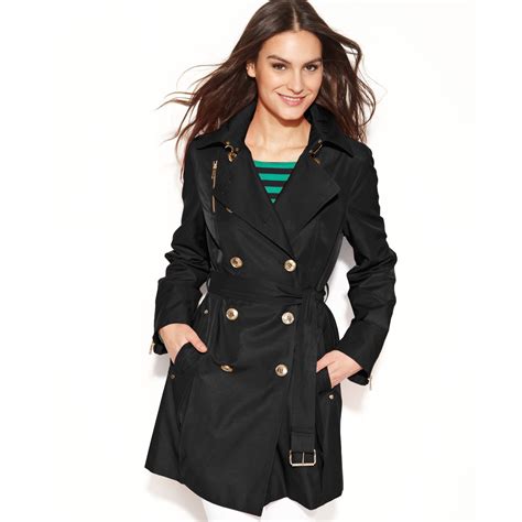 michael kors leather trench coat|michael kors belted trench coats.